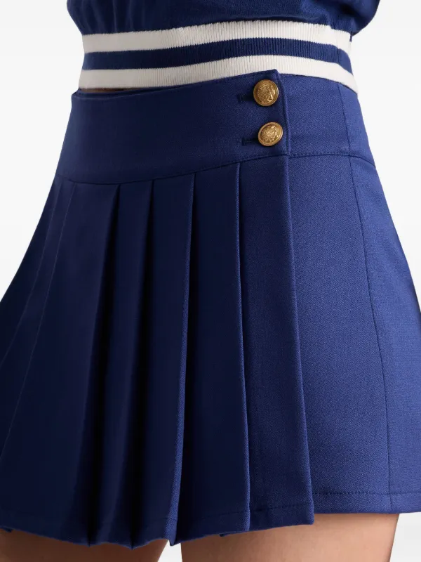Alice + Olivia Noah Pleated Mini Skirt | Blue | FARFETCH