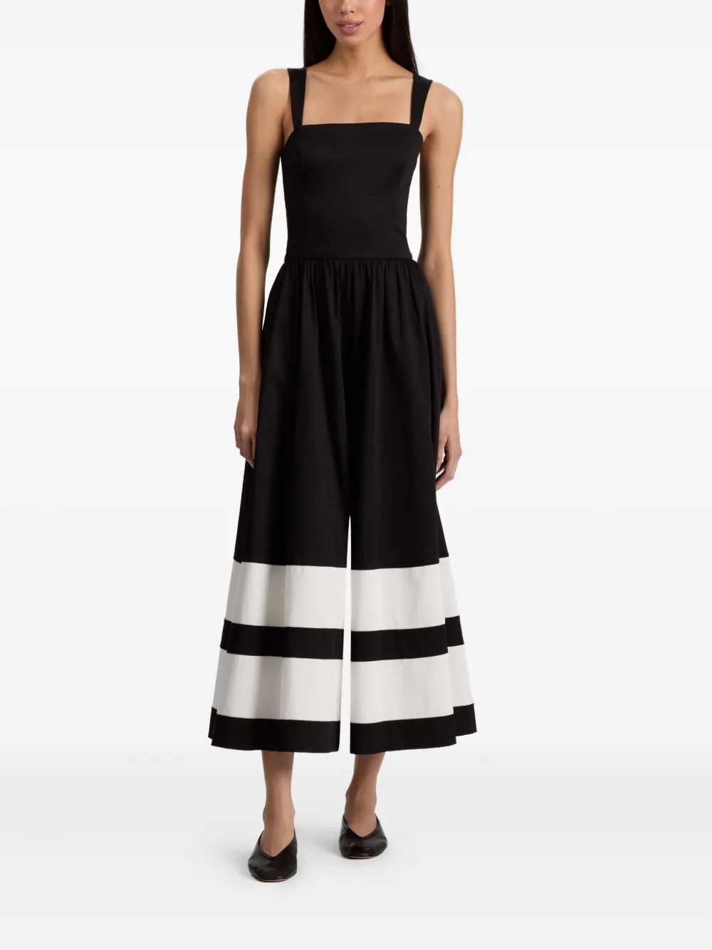 alice + olivia Belden jumpsuit met colourblocking en wijde pijpen Zwart