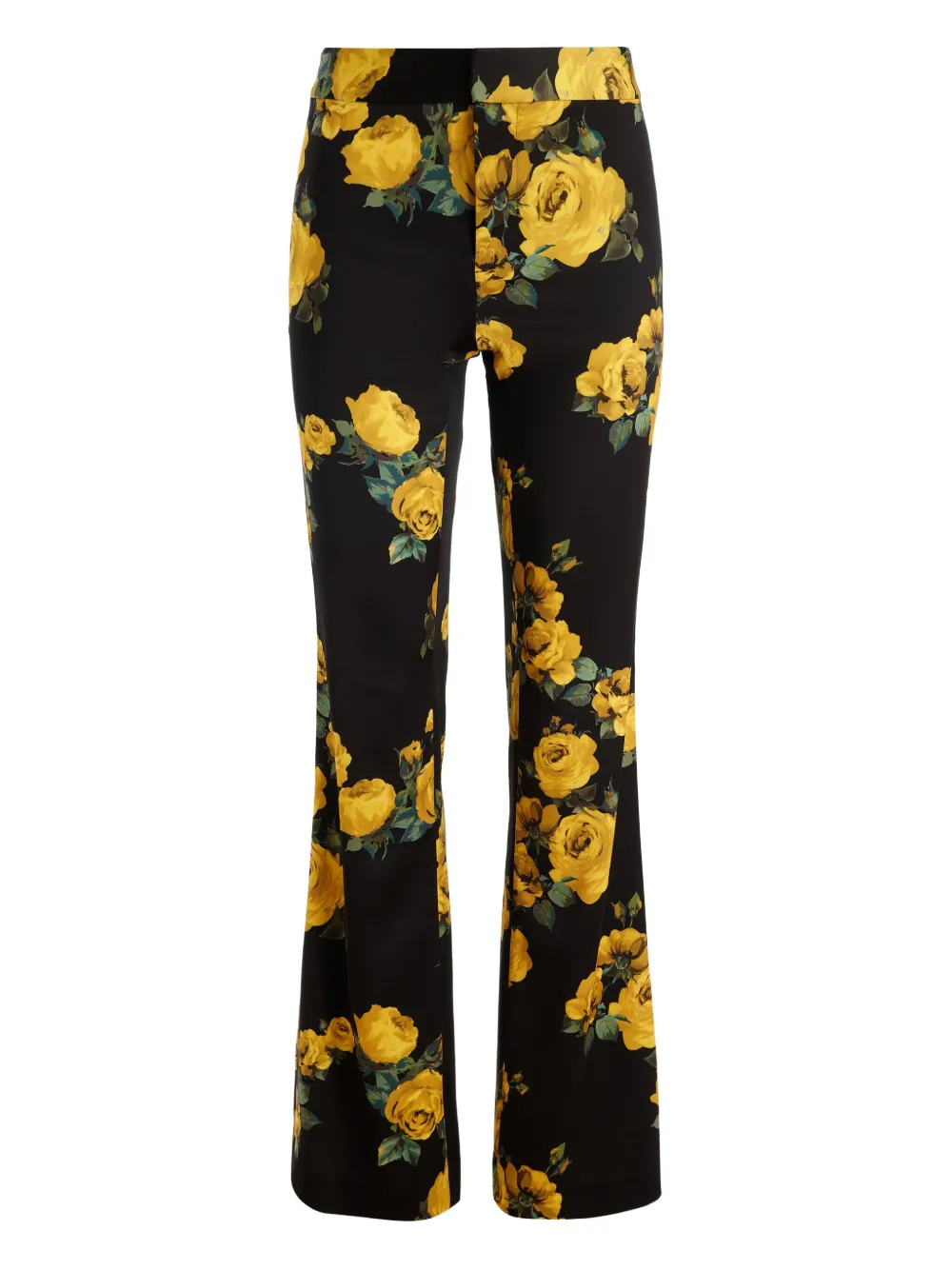 Alice + olivia rose-print trousers Zwart