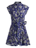 alice + olivia Lucy floral-print mini shirt dress - Blue