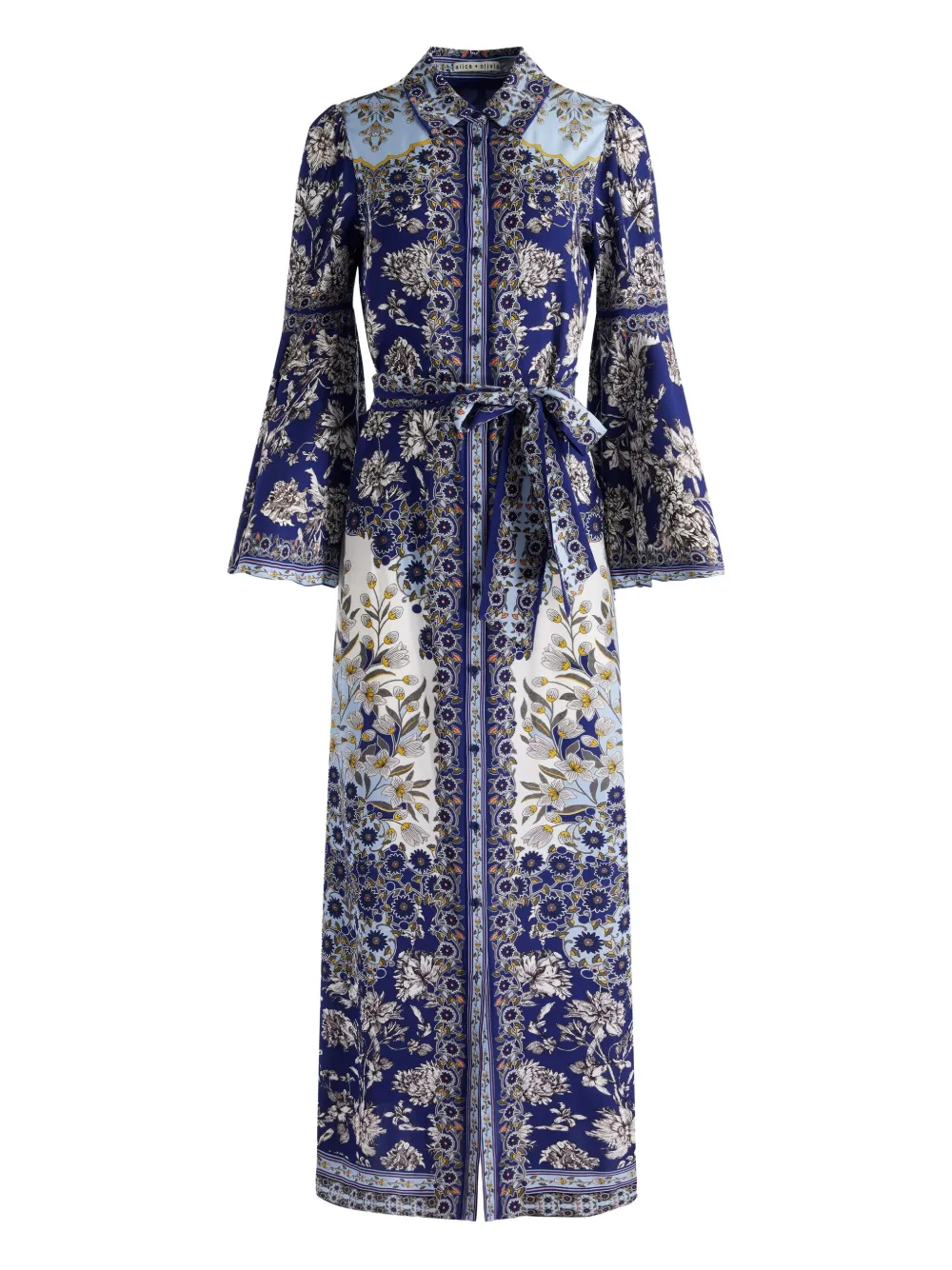 Alice And Olivia Chassidy Shirt Dress In Blue