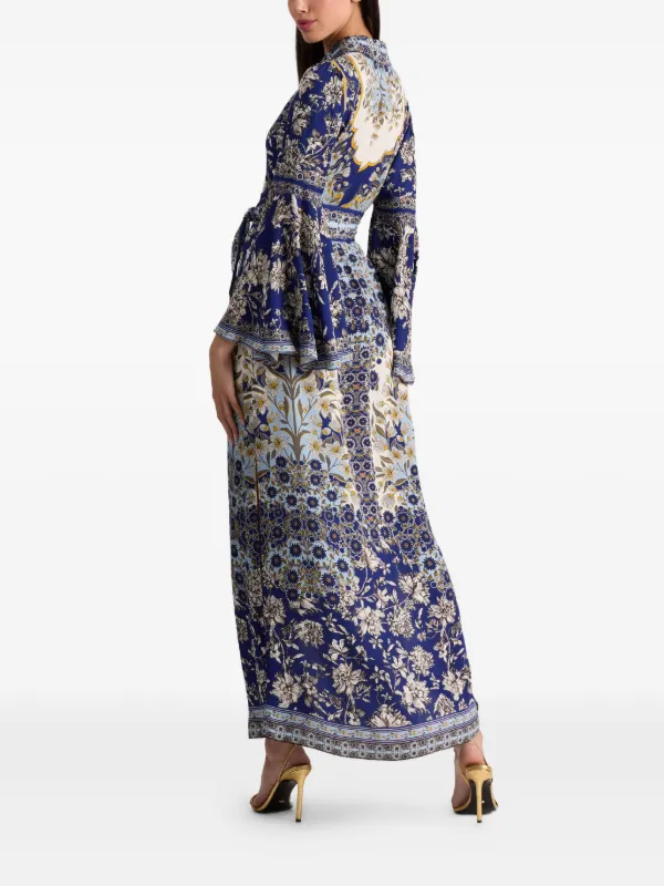 【Alice+Olivia】CHASSIDY ベルスリーブ マキシ丈 シャツドレス Alice and Olivia Chassidy Floral Maxi Shirt Dress