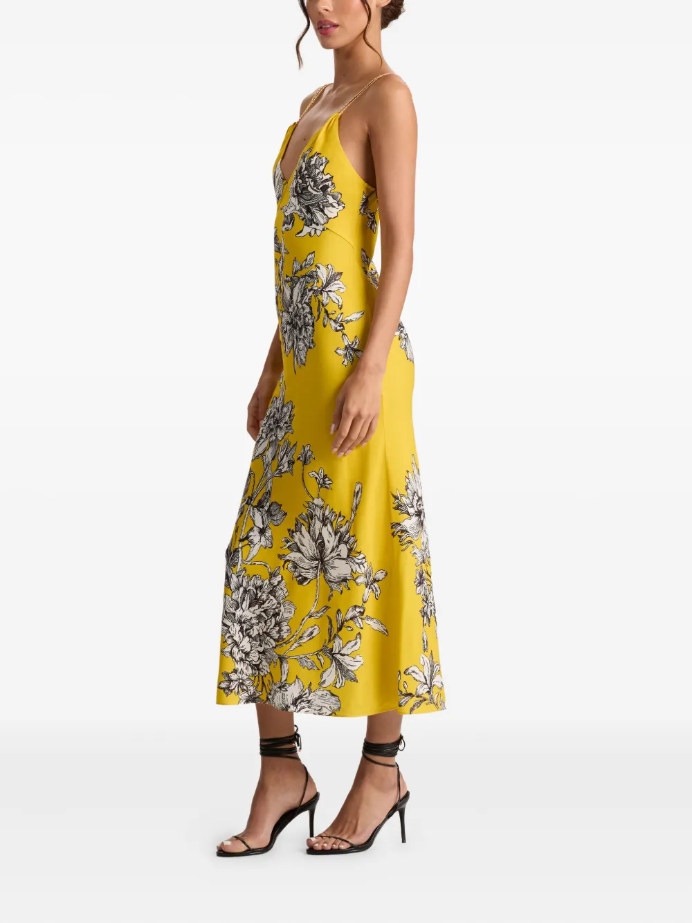 alice + olivia Midi-jurk met bloemenprint Geel