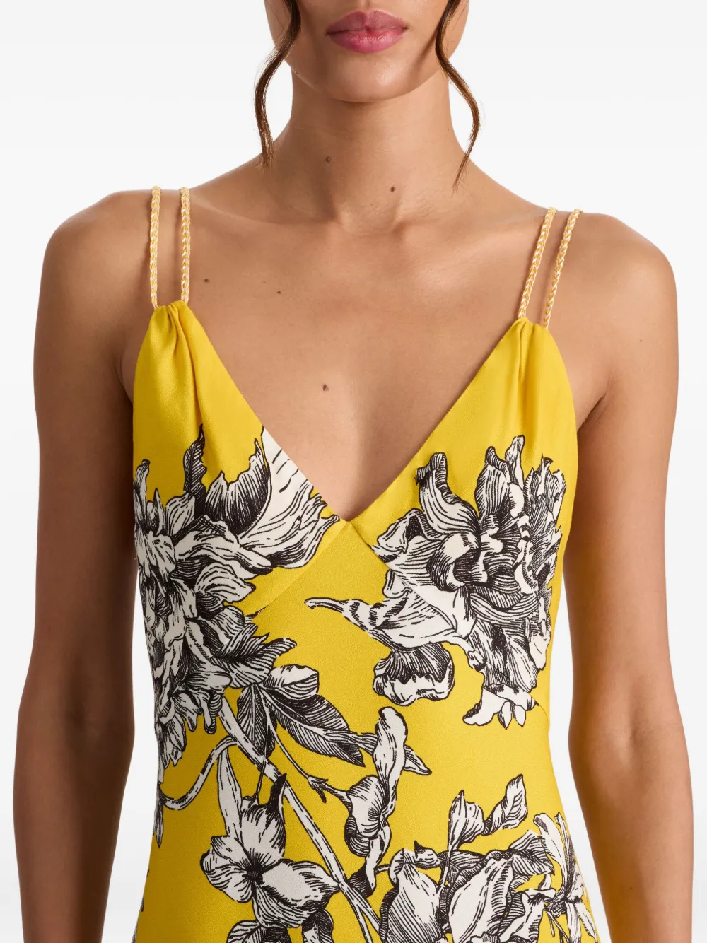 alice + olivia Midi-jurk met bloemenprint Geel