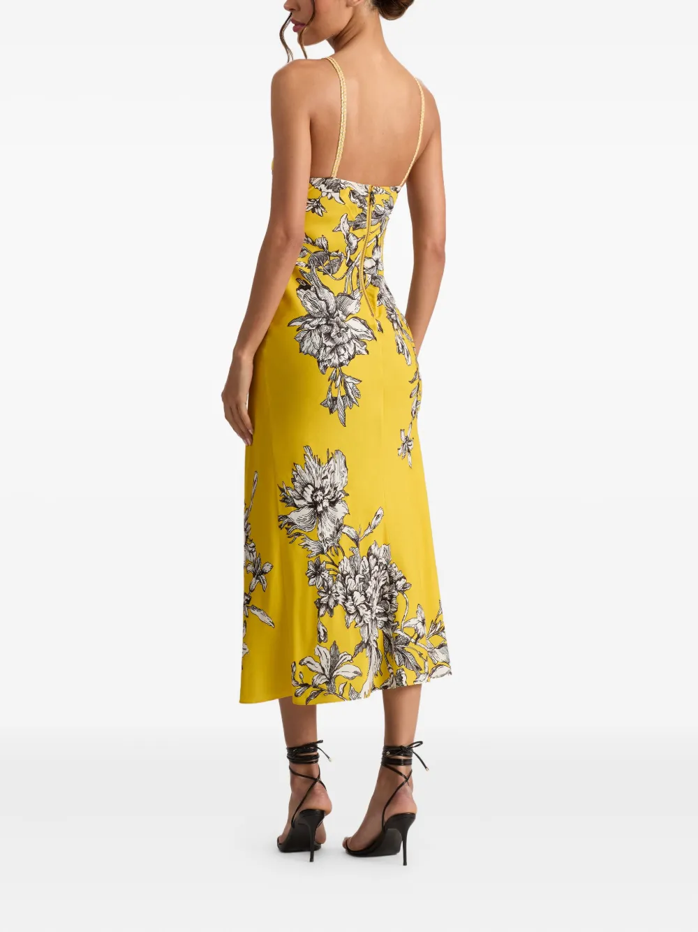 alice + olivia Midi-jurk met bloemenprint Geel