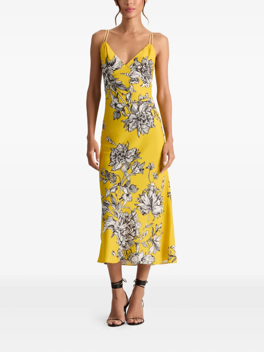 alice + olivia Midi-jurk met bloemenprint Geel