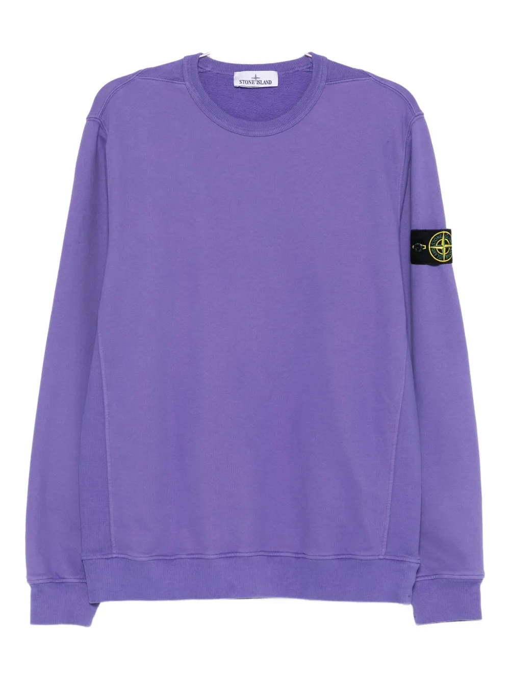 Stone Island logo-patch crew-neck sweatshirt Paars