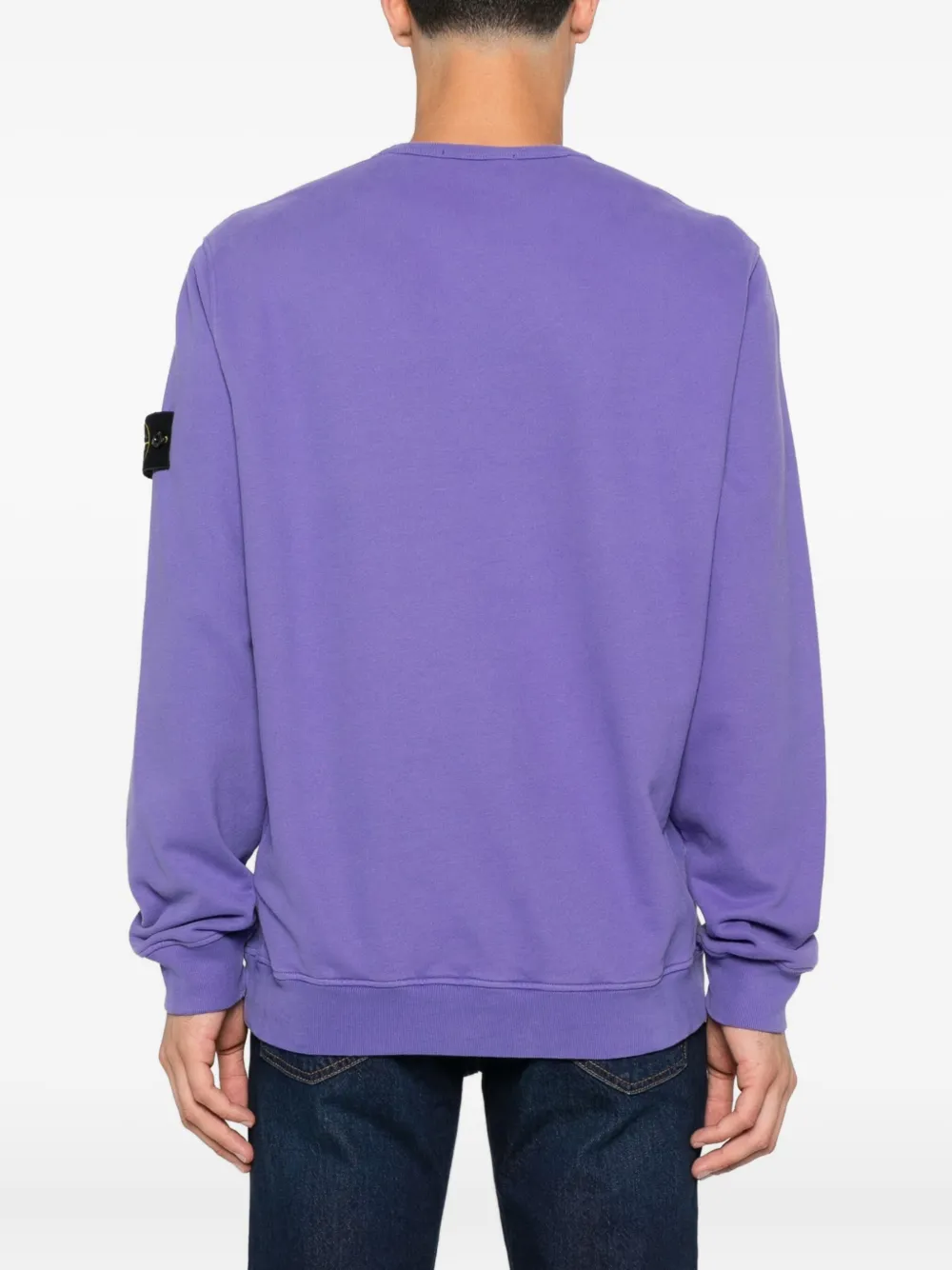 Stone Island Sweater met logopatch Paars