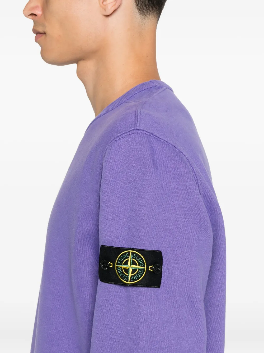 Stone Island Sweater met logopatch Paars