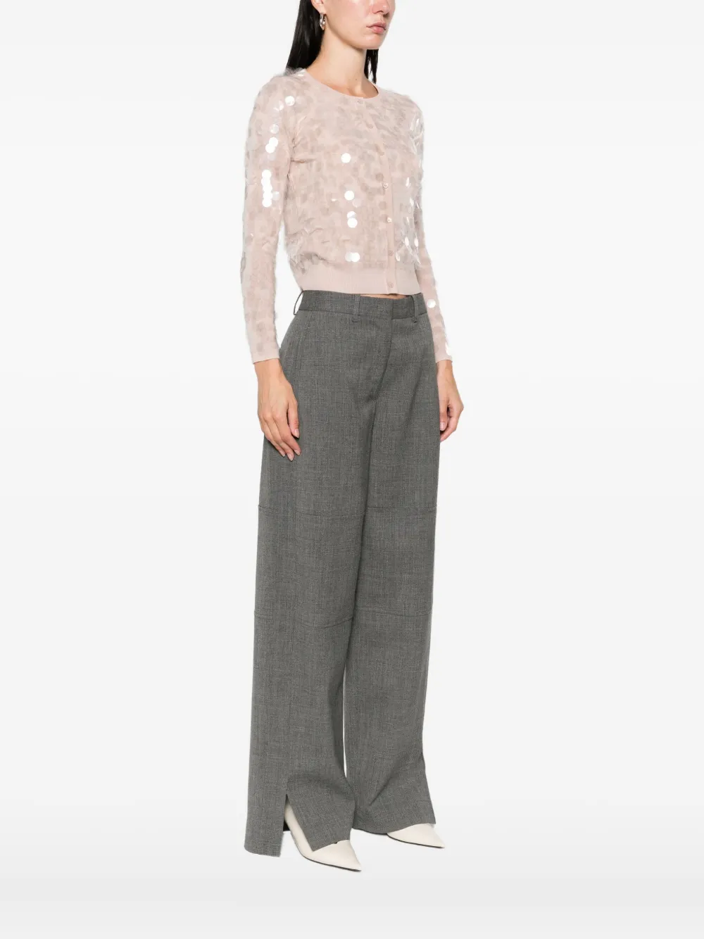 Max Mara Sequin Embellished Cardigan In Multi