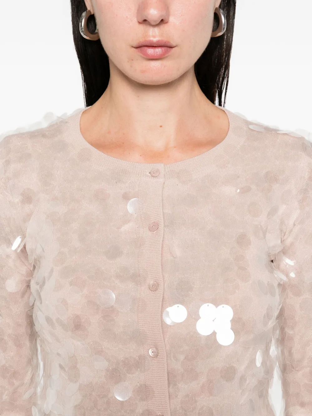 Max Mara Sequin Embellished Cardigan In Multi