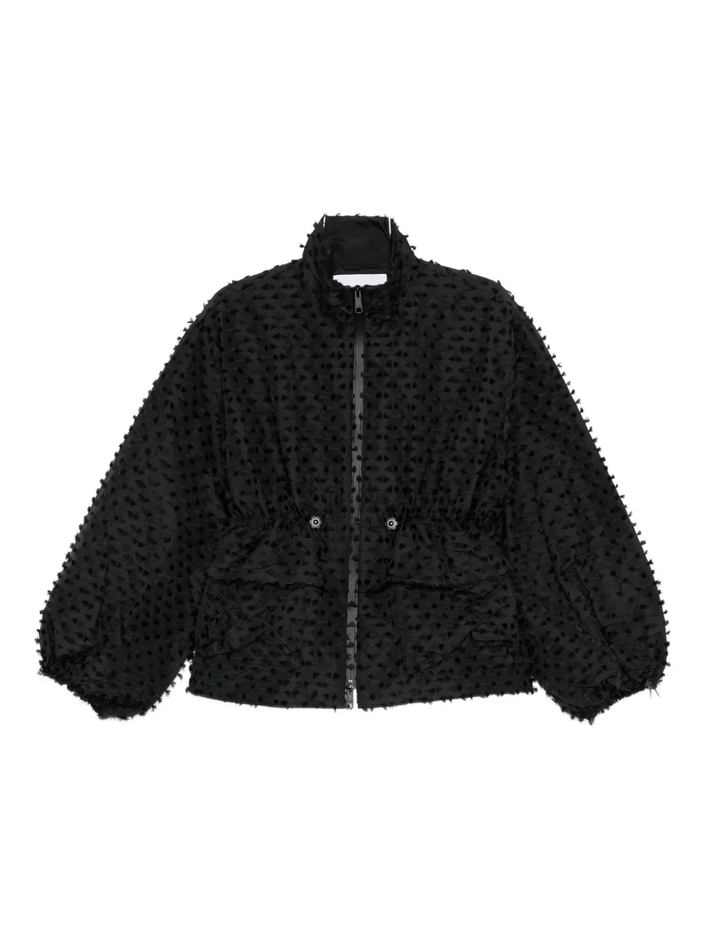 Cecilie Bahnsen textured balloon-sleeve jacket Zwart