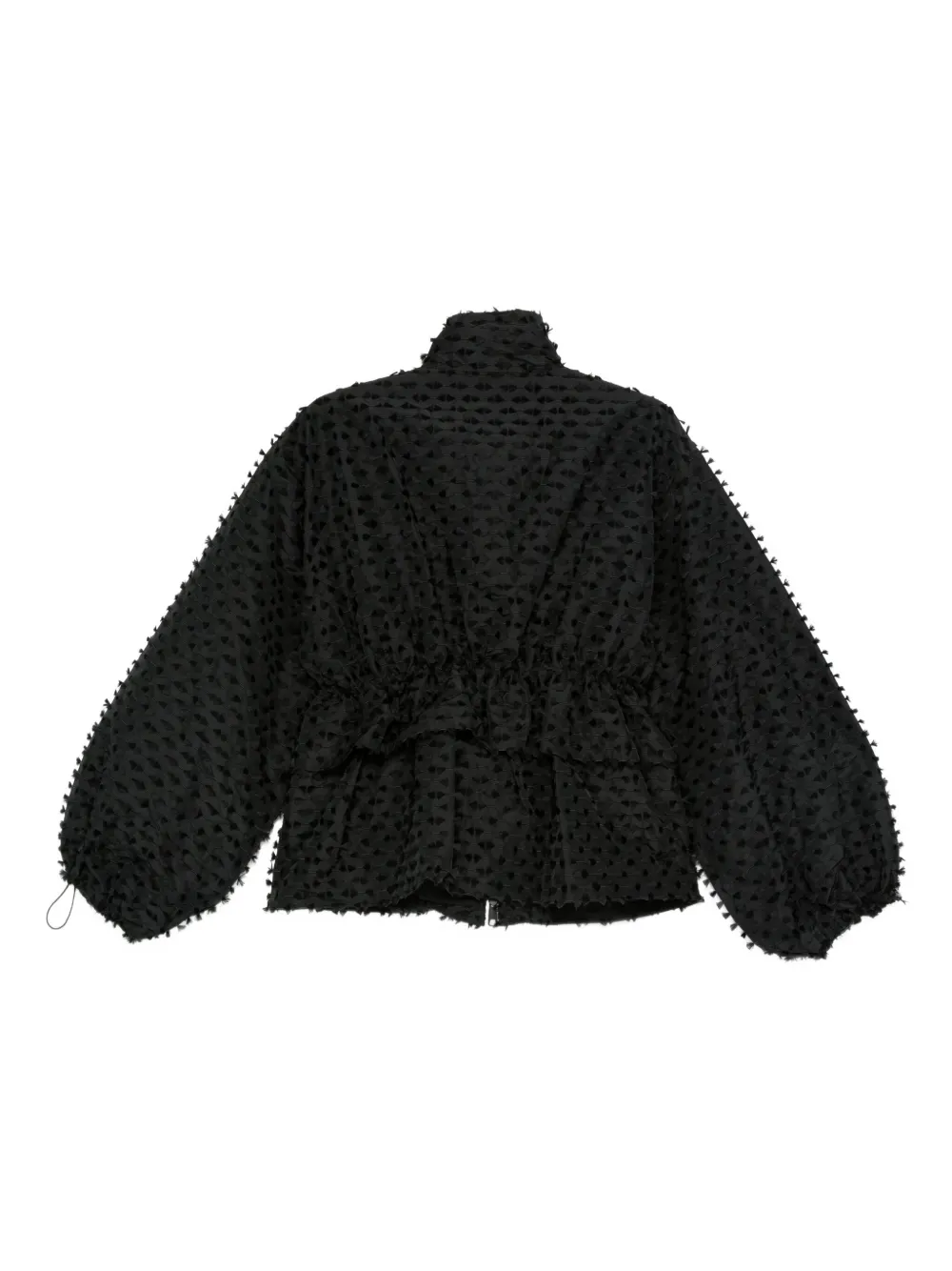 Cecilie Bahnsen textured balloon-sleeve jacket Zwart