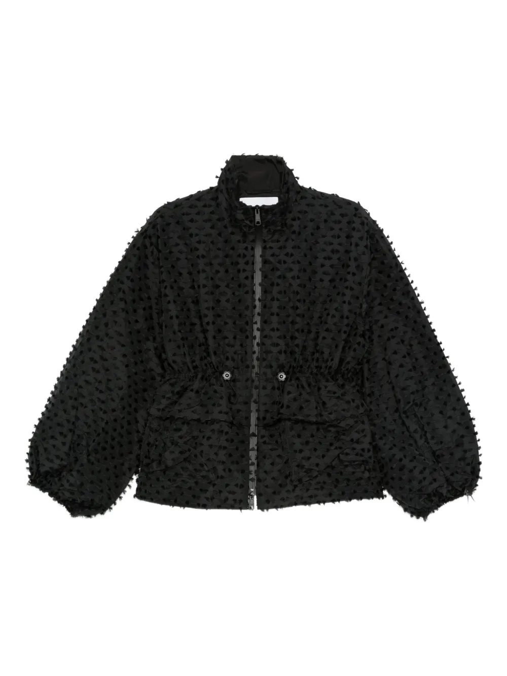 Cecilie Bahnsen textured balloon-sleeve jacket Zwart