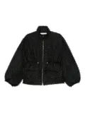 Cecilie Bahnsen textured balloon-sleeve jacket - Black
