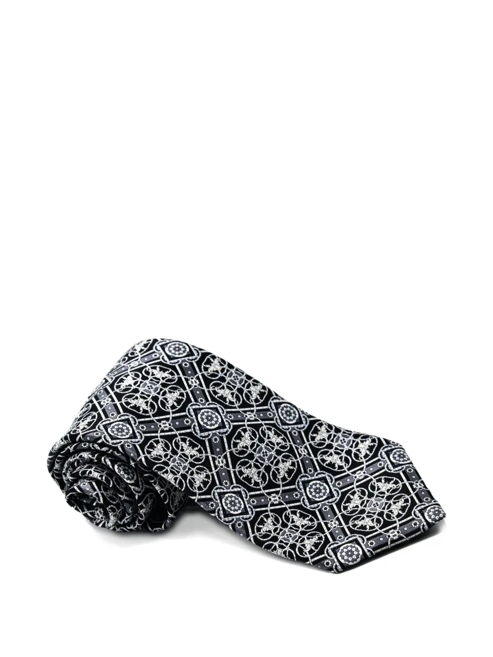 Stefano Ricci patterned silk tie Zwart