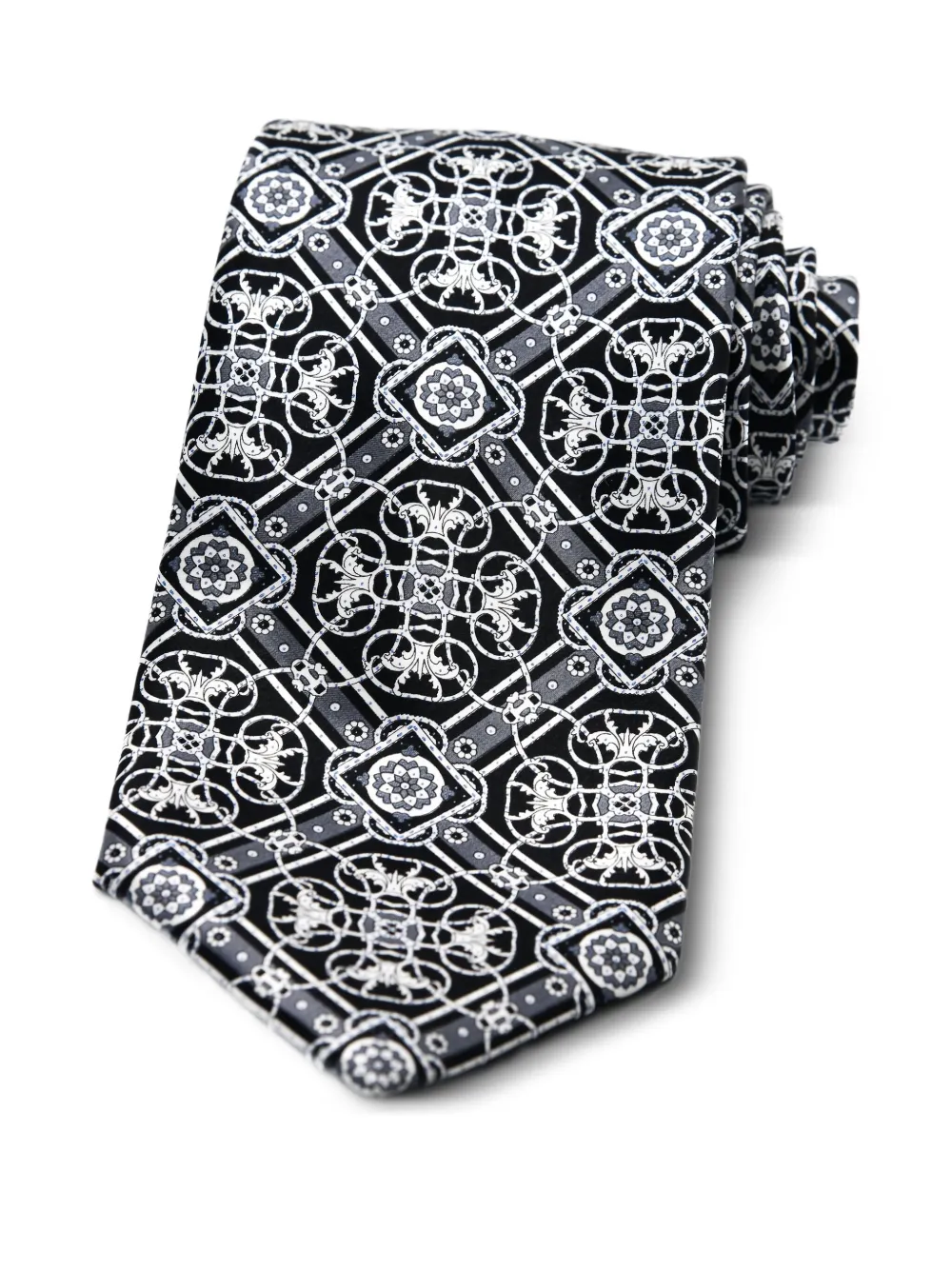 Stefano Ricci patterned silk tie | Black | Image 1
