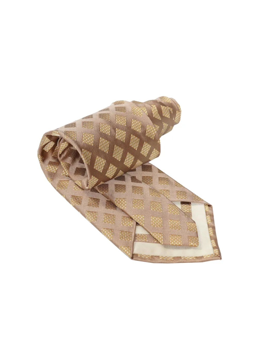 Zilli check-pattern silk tie Beige