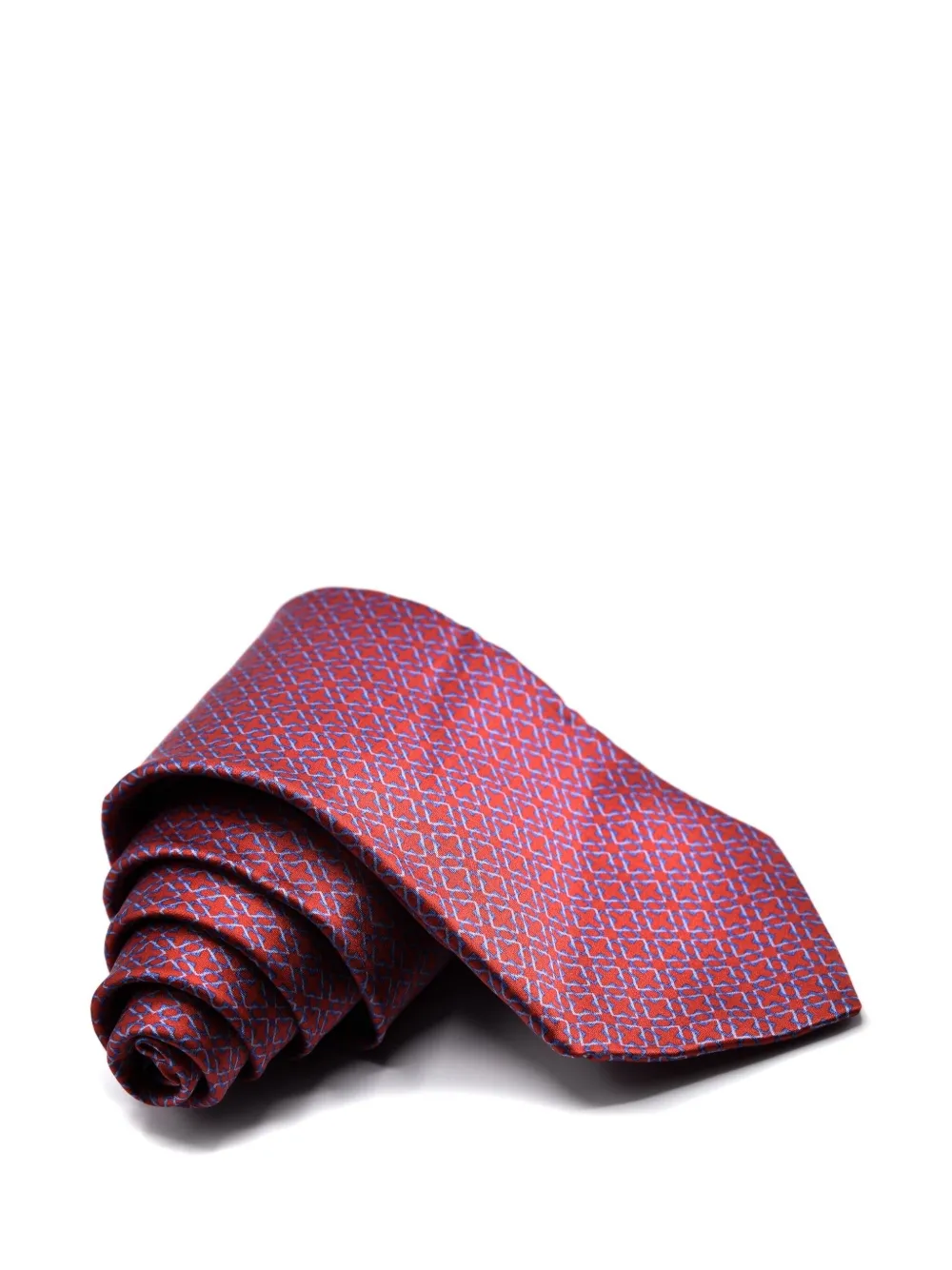 Castangia geometric-pattern silk tie Roze