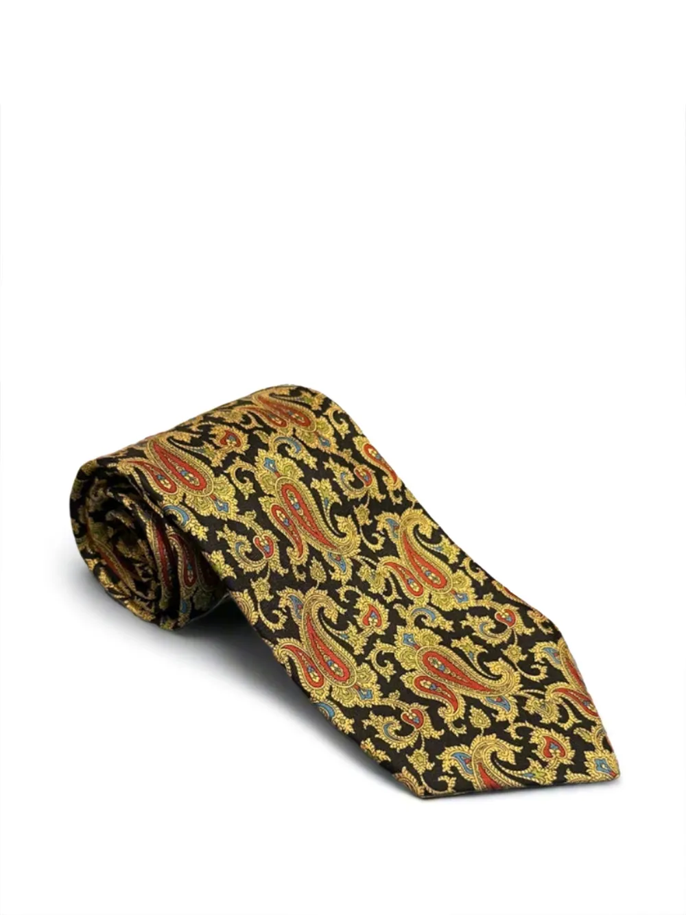 Brioni paisley silk tie Geel