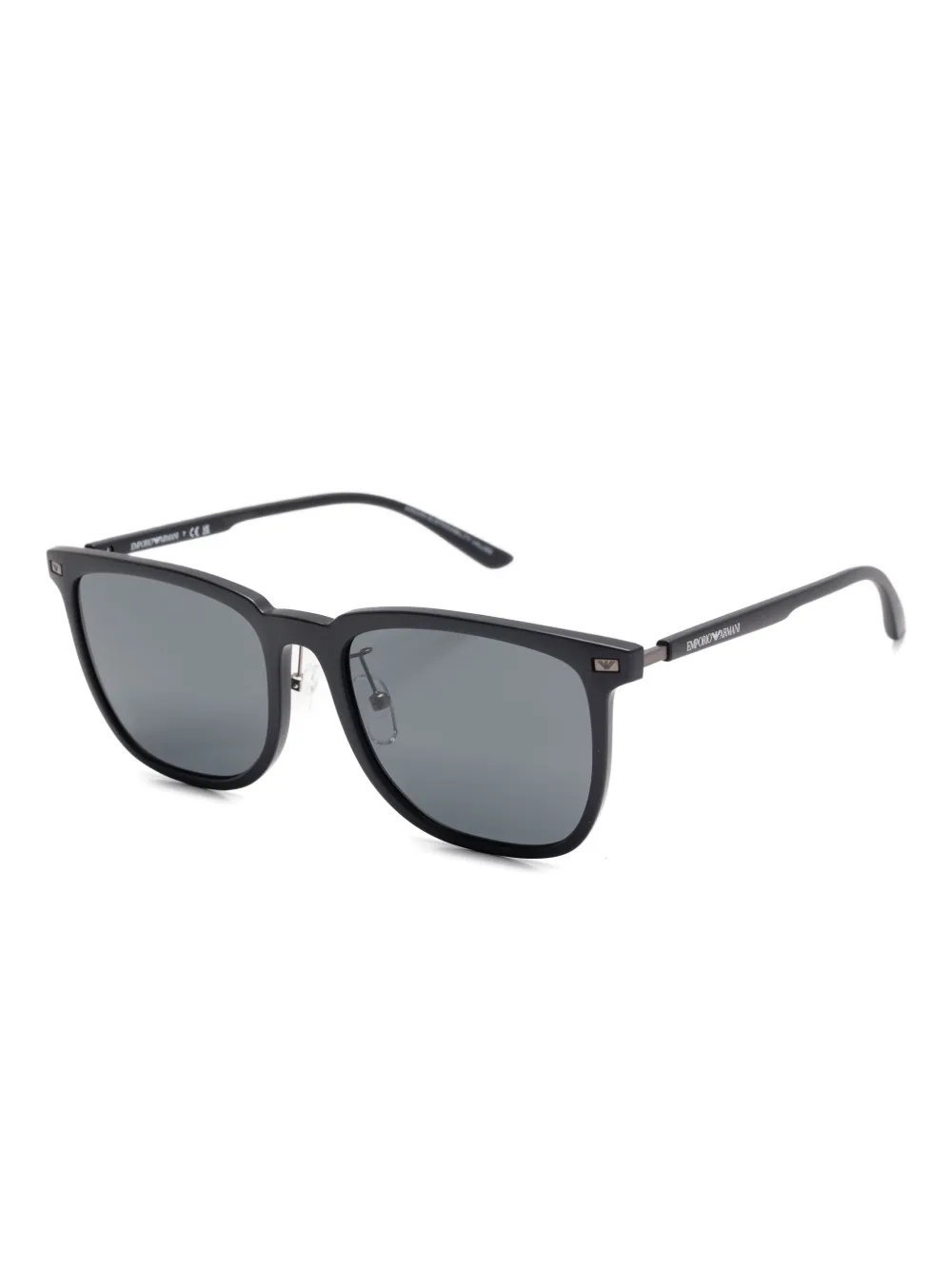 Emporio Armani Zonnebril met vierkant montuur Zwart