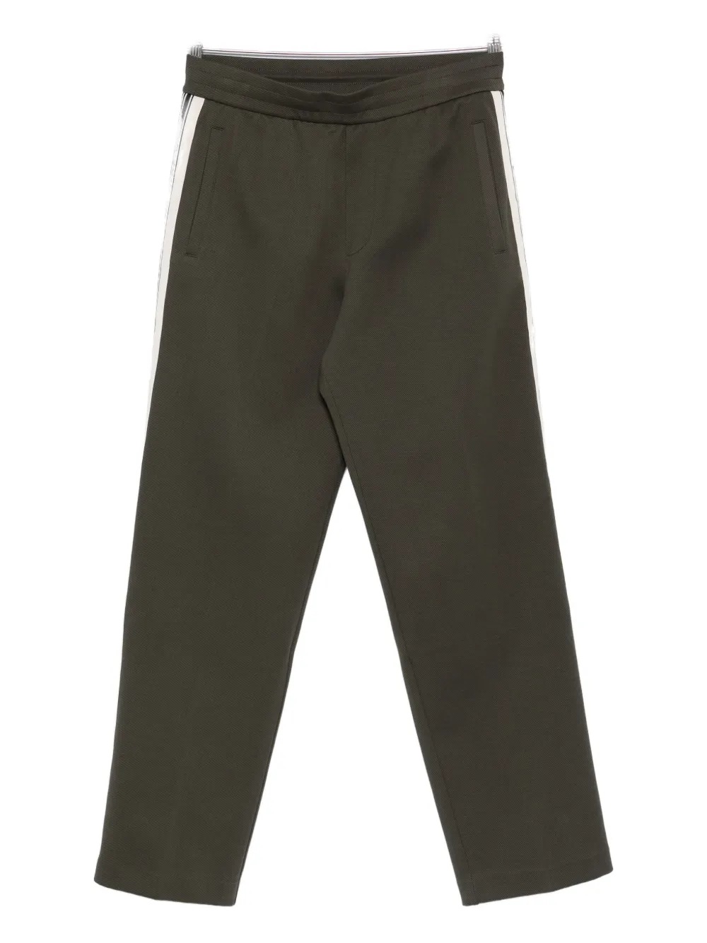 Emporio Armani Stripe-detail Track Pants In Green