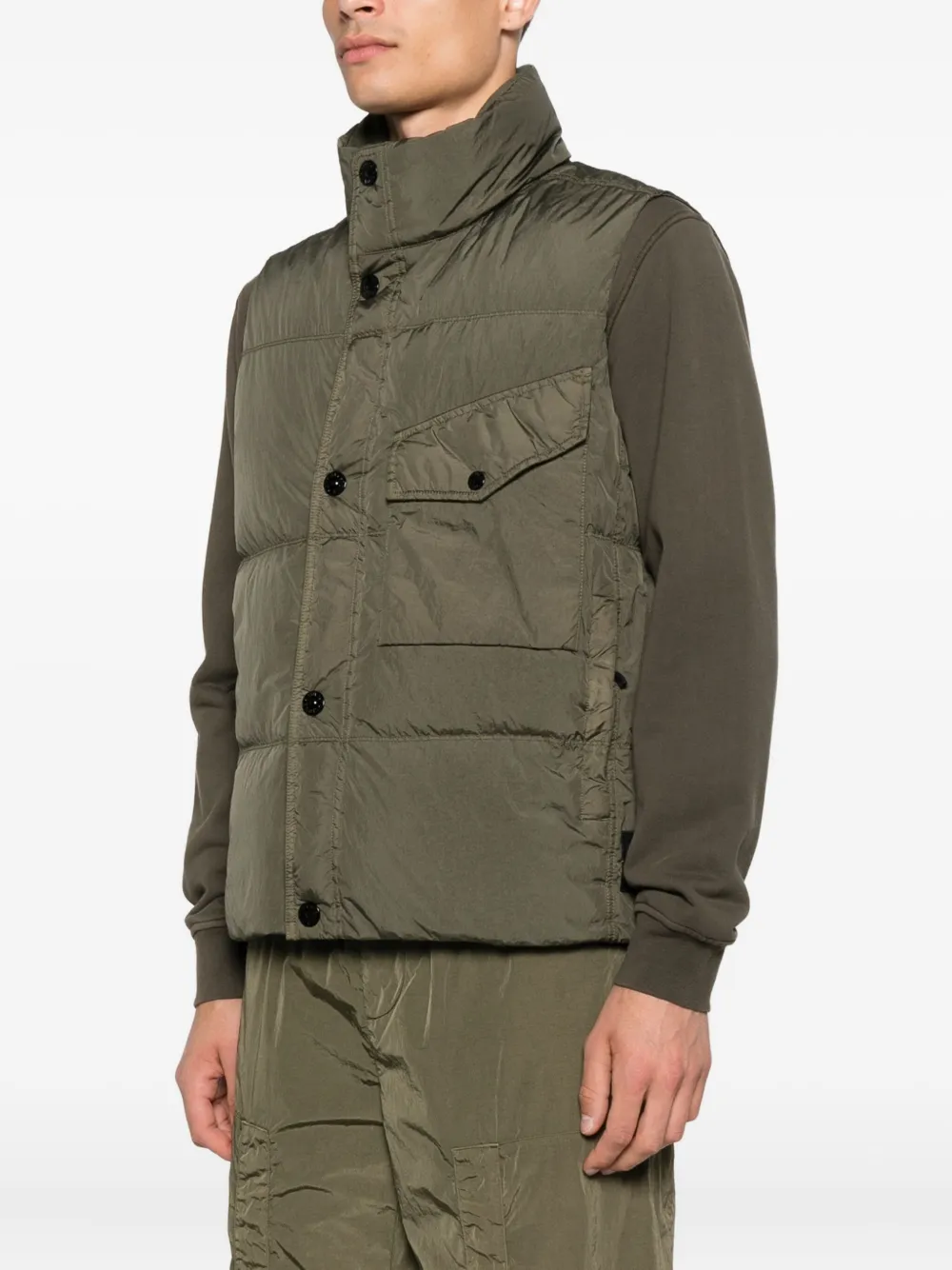 Stone Island Crinkle Reps NY gilet Groen