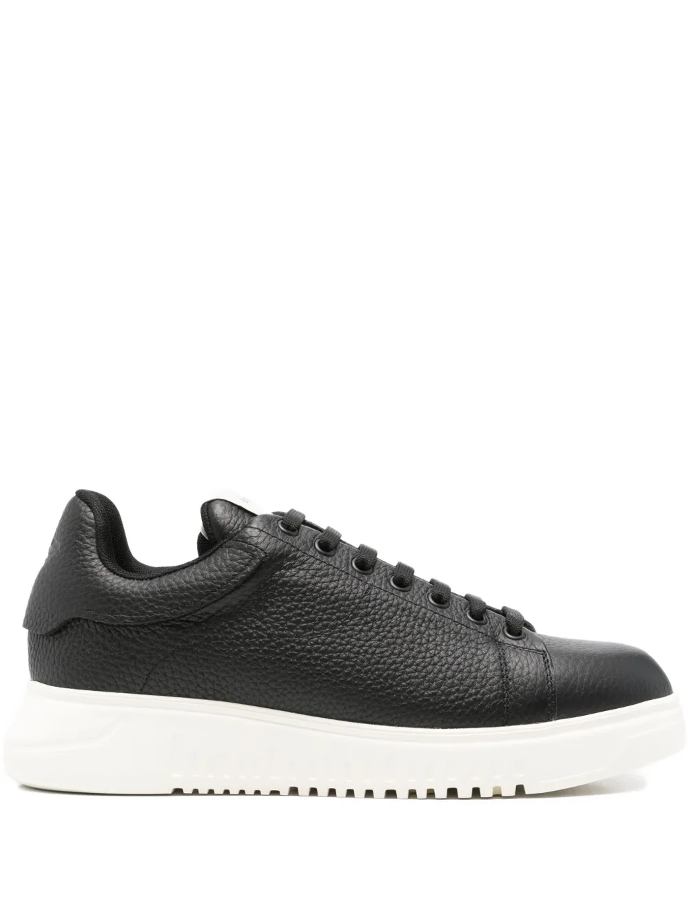 Emporio Armani textured leather sneakers Black