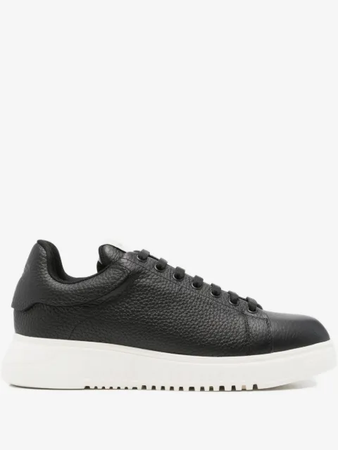 Emporio Armani textured leather sneakers