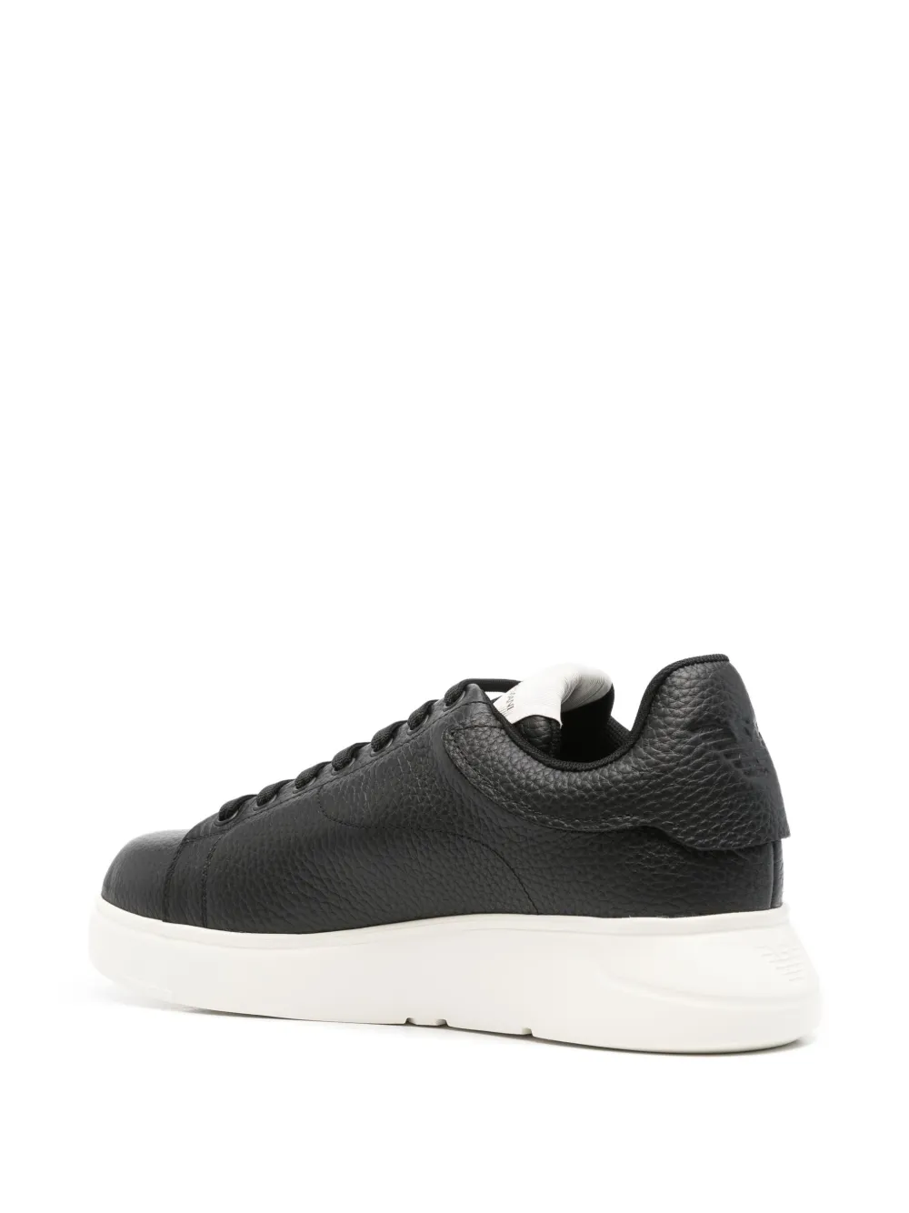 Emporio Armani textured leather sneakers Black