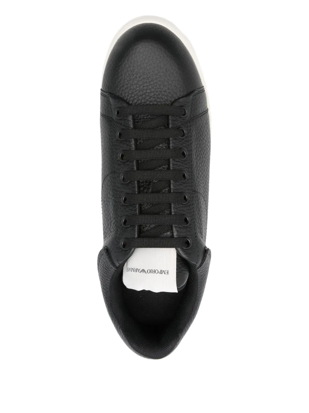 Emporio Armani textured leather sneakers Black