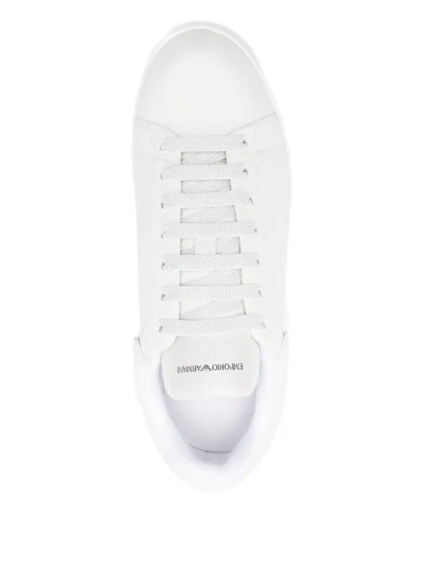 Emporio Armani パデッドタン レザースニーカー | ホワイト | FARFETCH JP