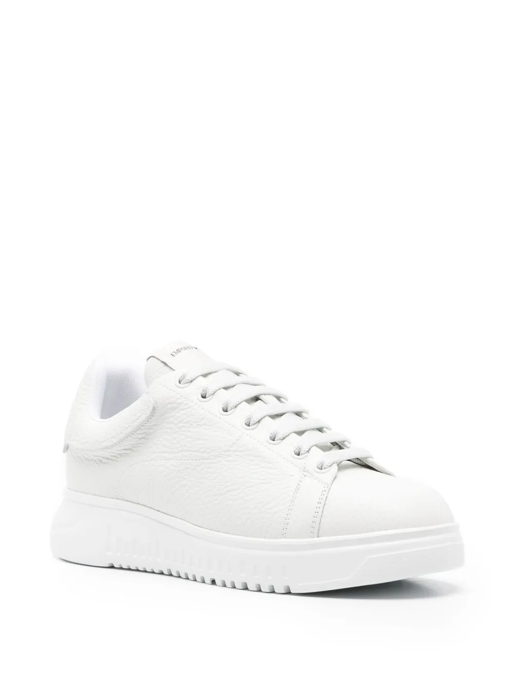 Emporio Armani padded-tongue leather sneakers White