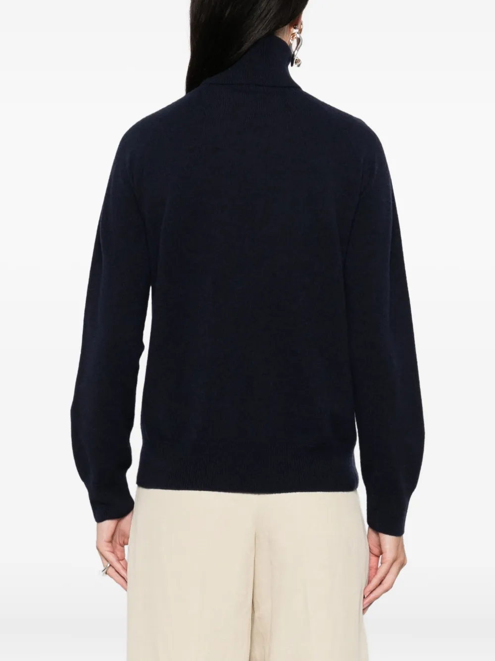 Emporio Armani roll-neck cashmere sweater Blauw