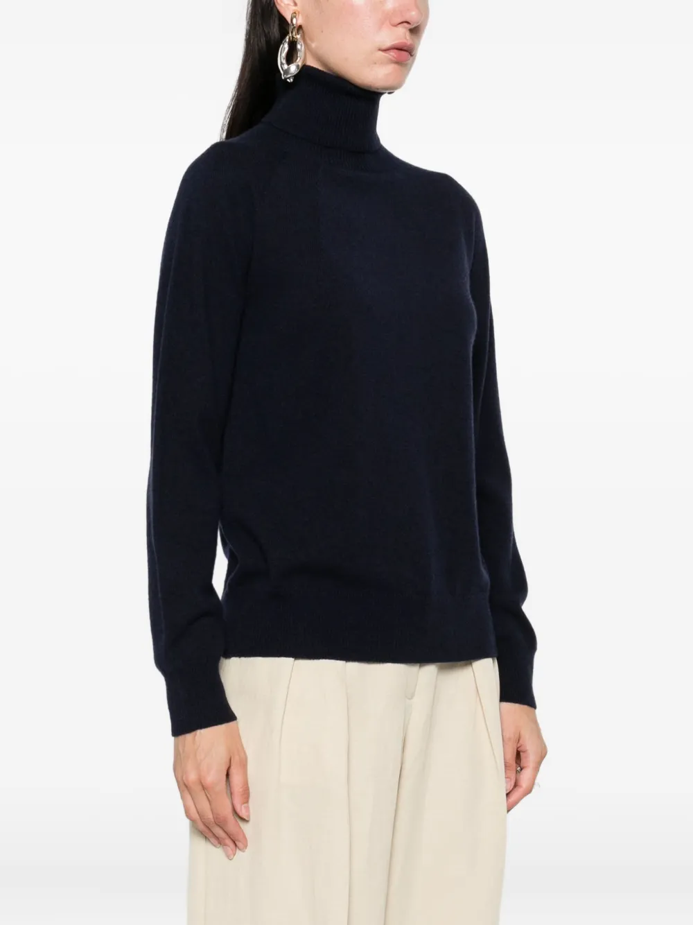 Emporio Armani roll-neck cashmere sweater Blauw