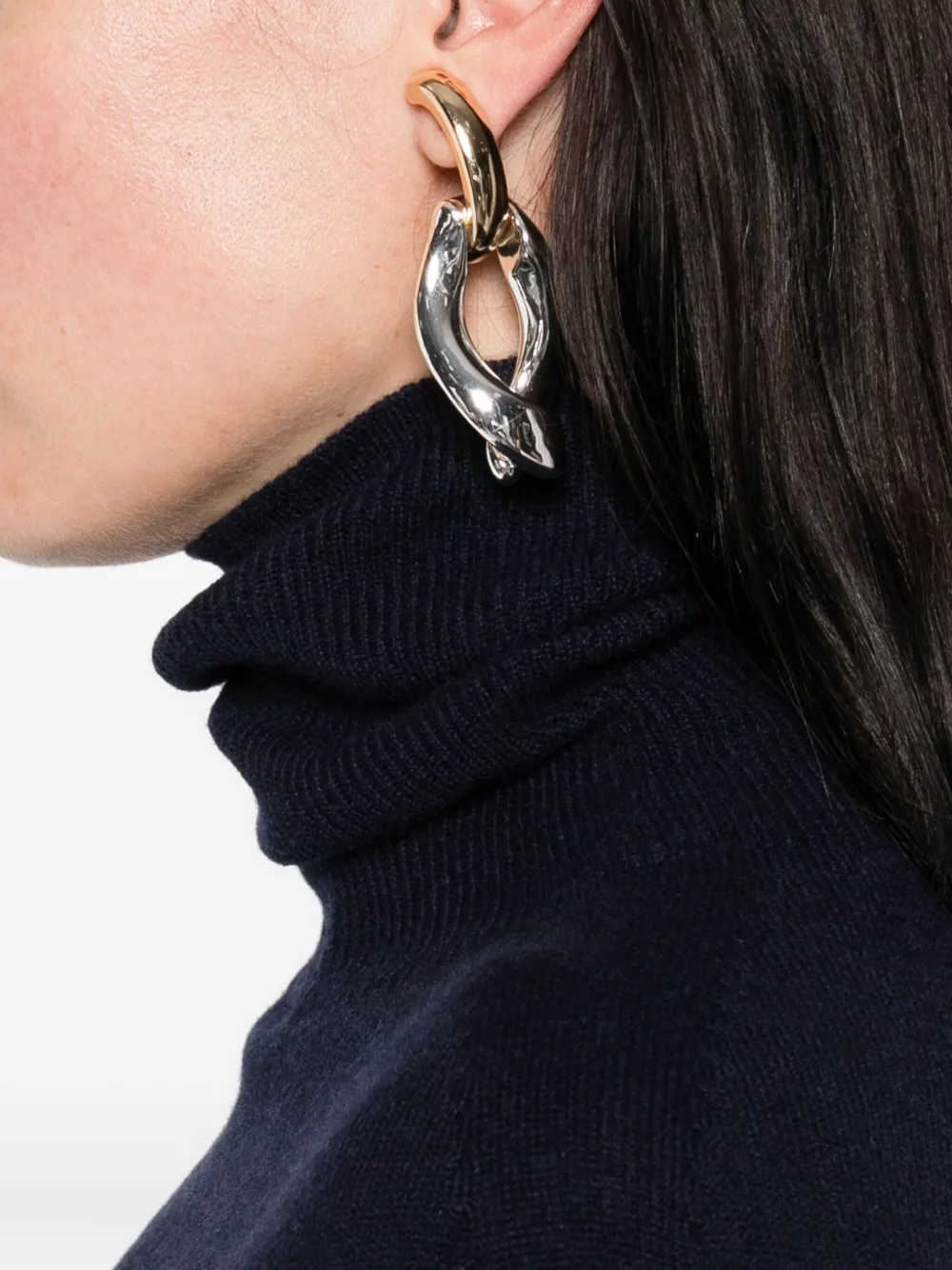 Emporio Armani roll-neck cashmere sweater Blauw