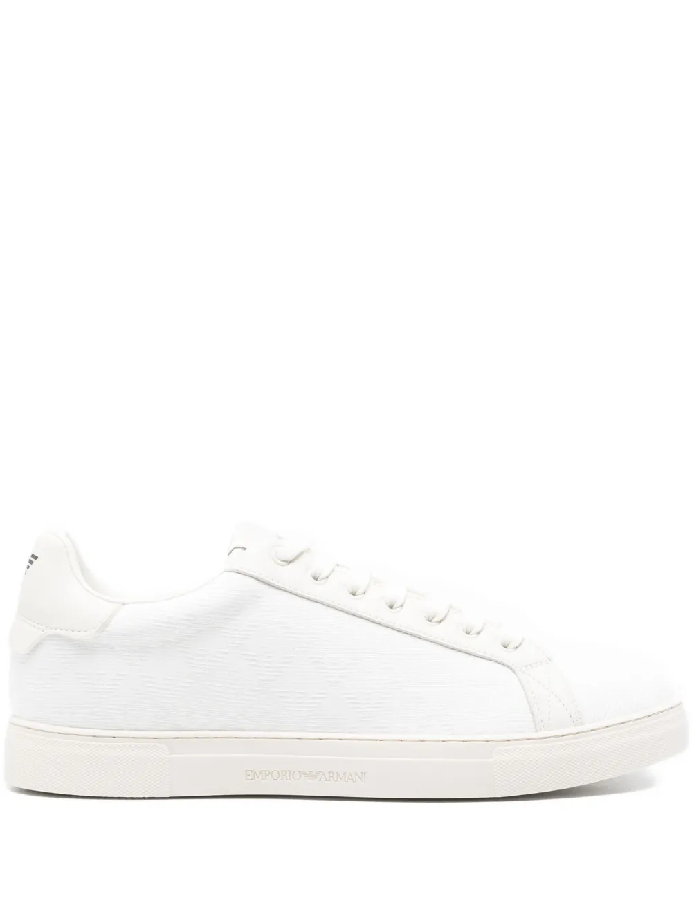 Emporio Armani leather-panelled lace-up sneakers White