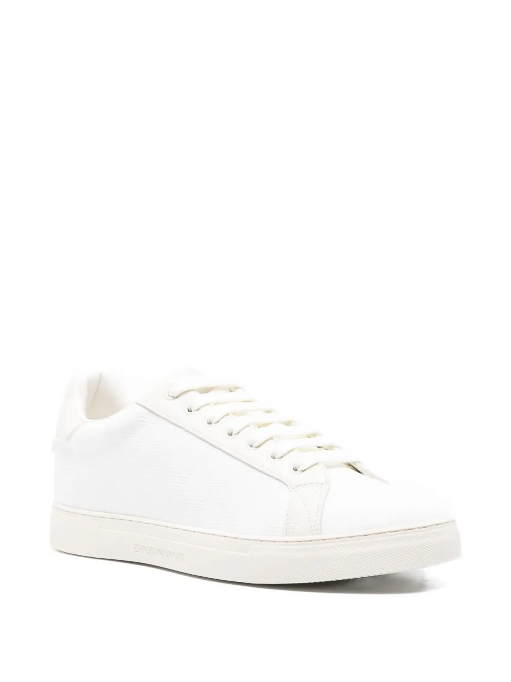 Emporio Armani leather-panelled lace-up sneakers White