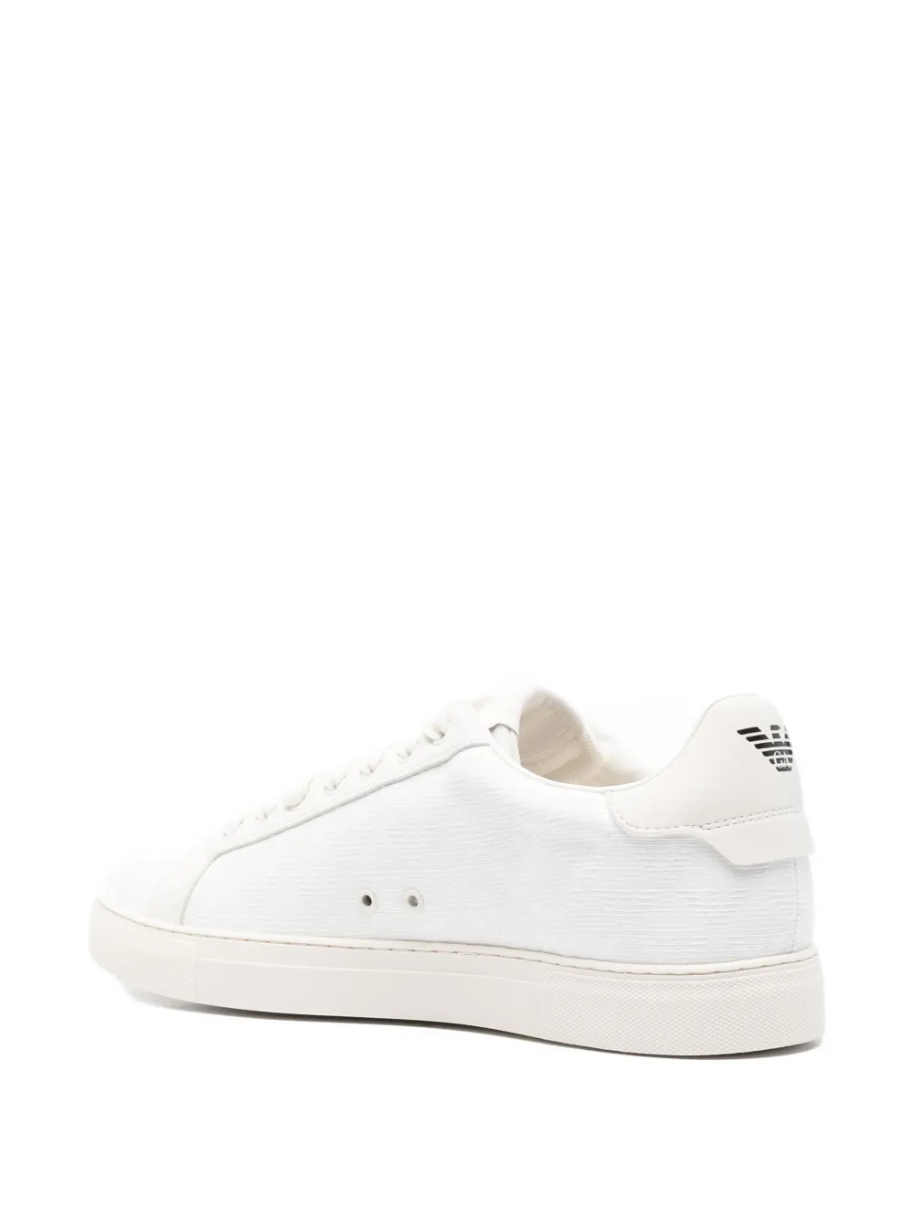 Emporio Armani leather-panelled lace-up sneakers White