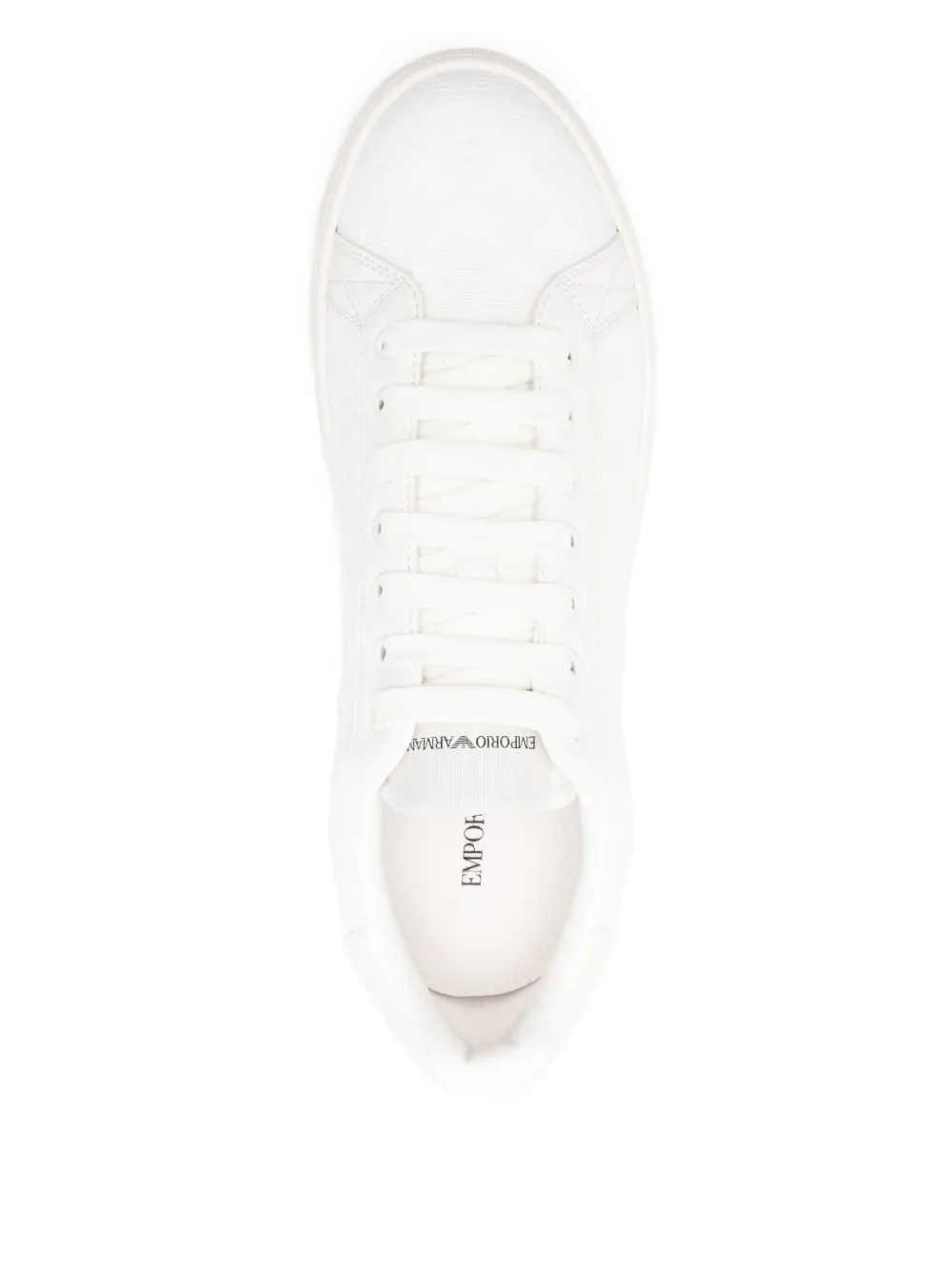 Emporio Armani leather-panelled lace-up sneakers White