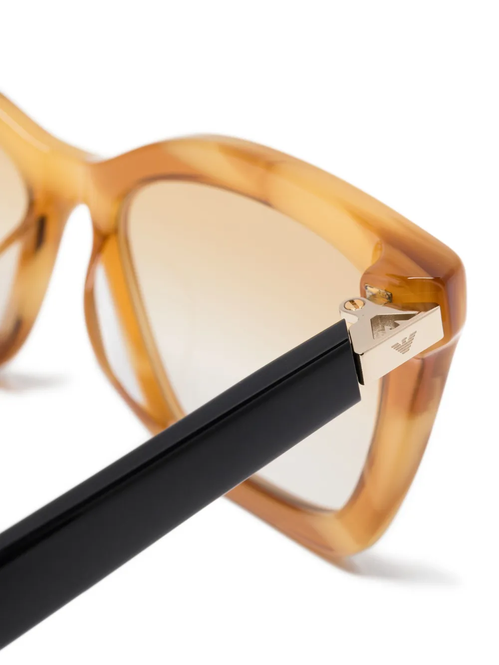 Emporio Armani striped cat-eye sunglasses Beige