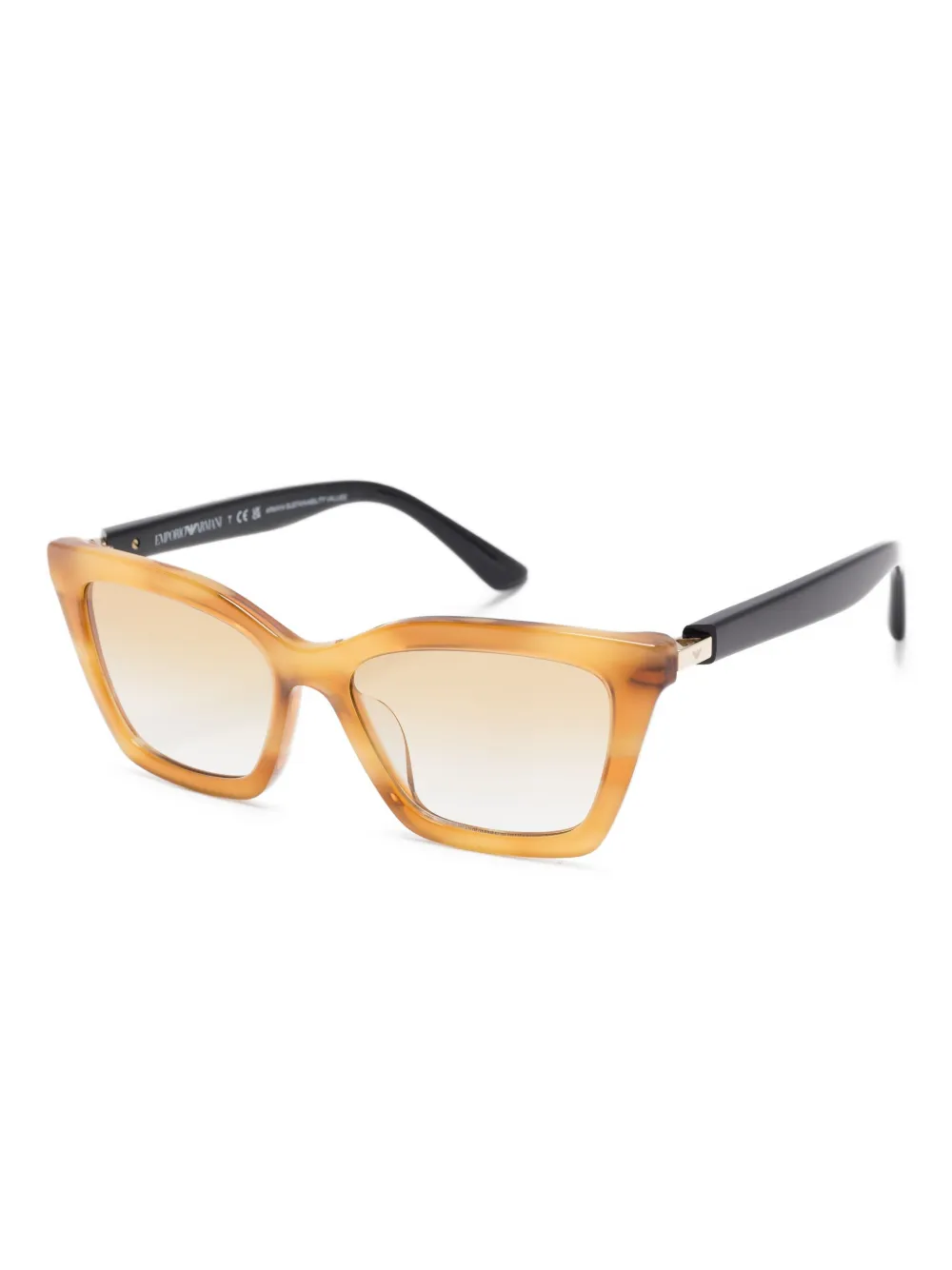 Emporio Armani striped cat-eye sunglasses Beige