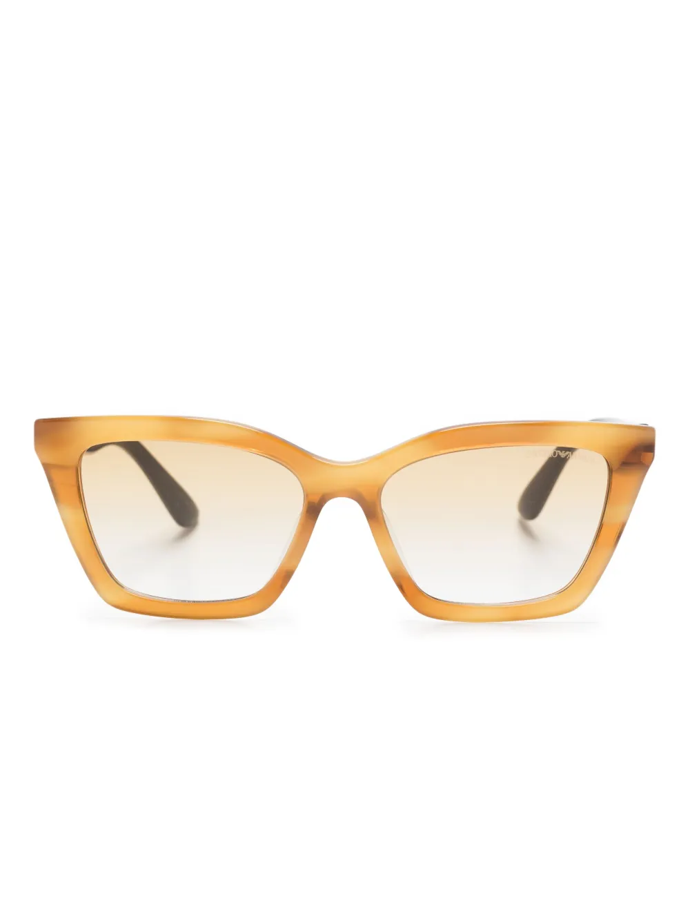 Emporio Armani striped cat-eye sunglasses Beige