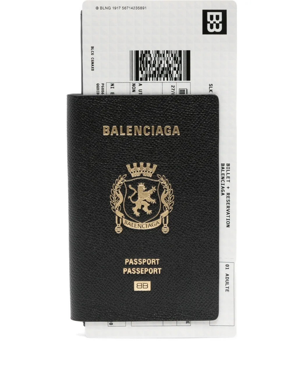 Balenciaga Black Passport Long 1 Ticket Wallet In Black