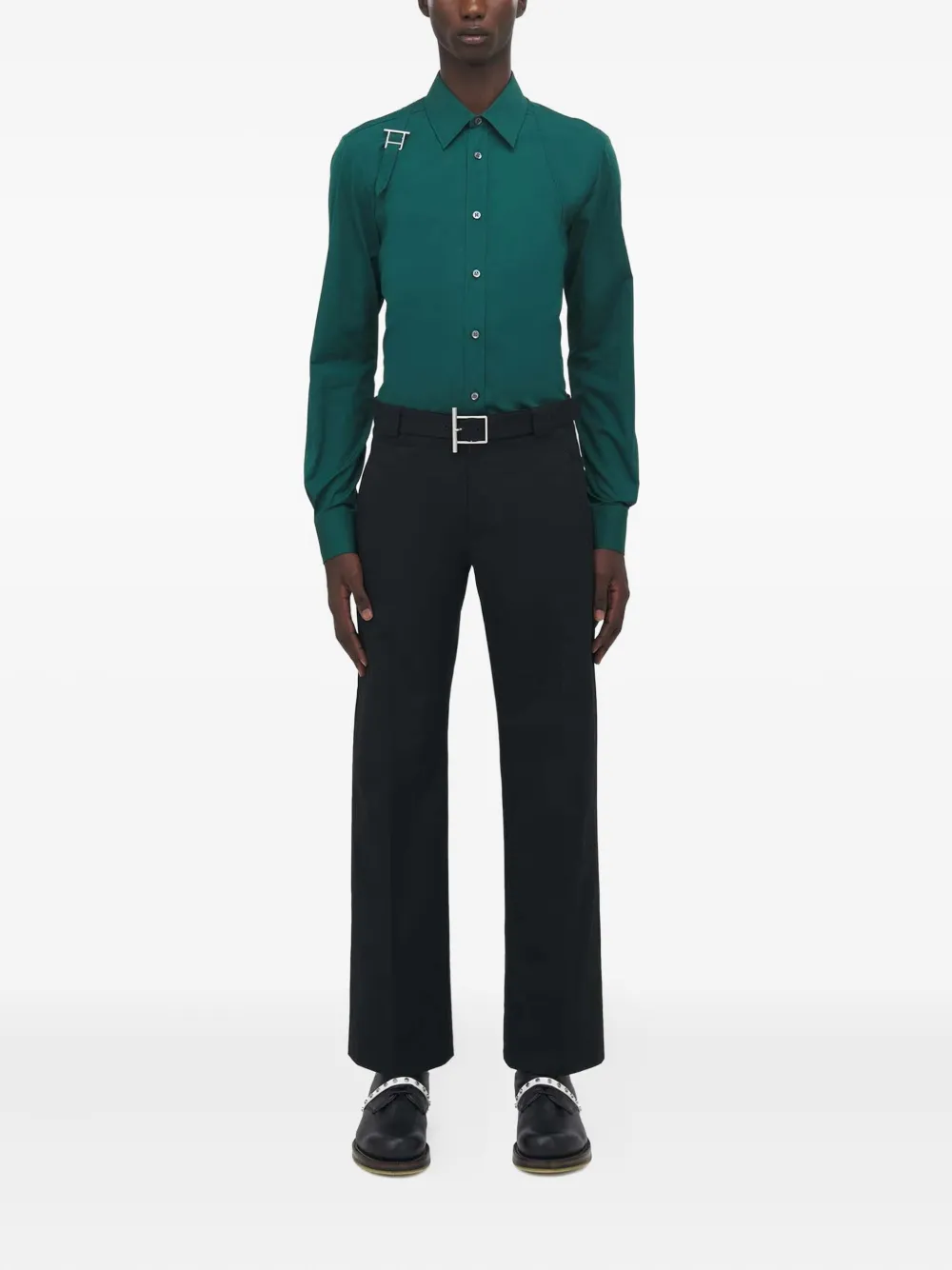 Alexander McQueen buckle-fastening trousers Zwart