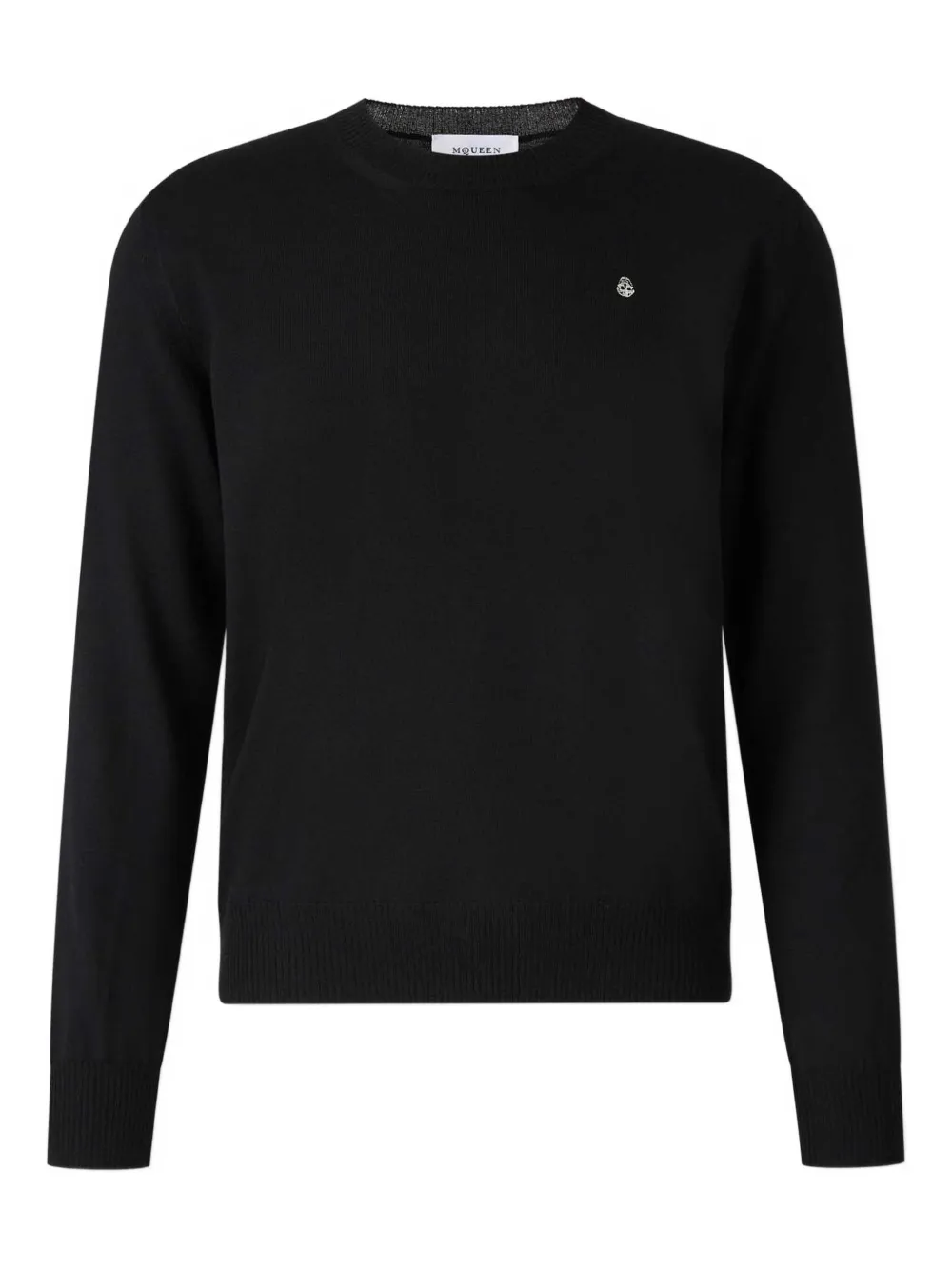 Alexander McQueen skull-embellished crew-neck sweater Zwart