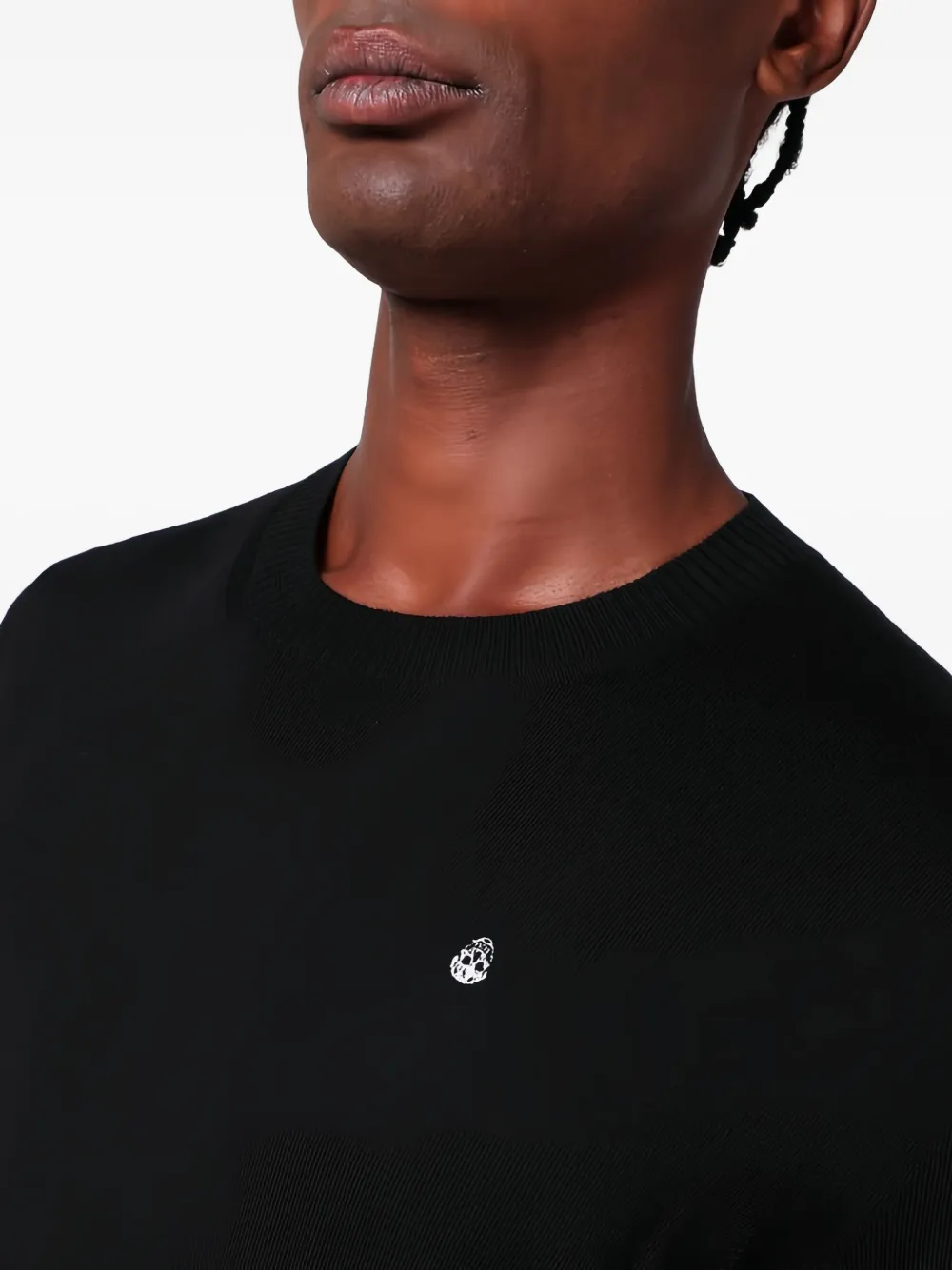 Alexander McQueen Trui met ronde hals en doodskop Zwart