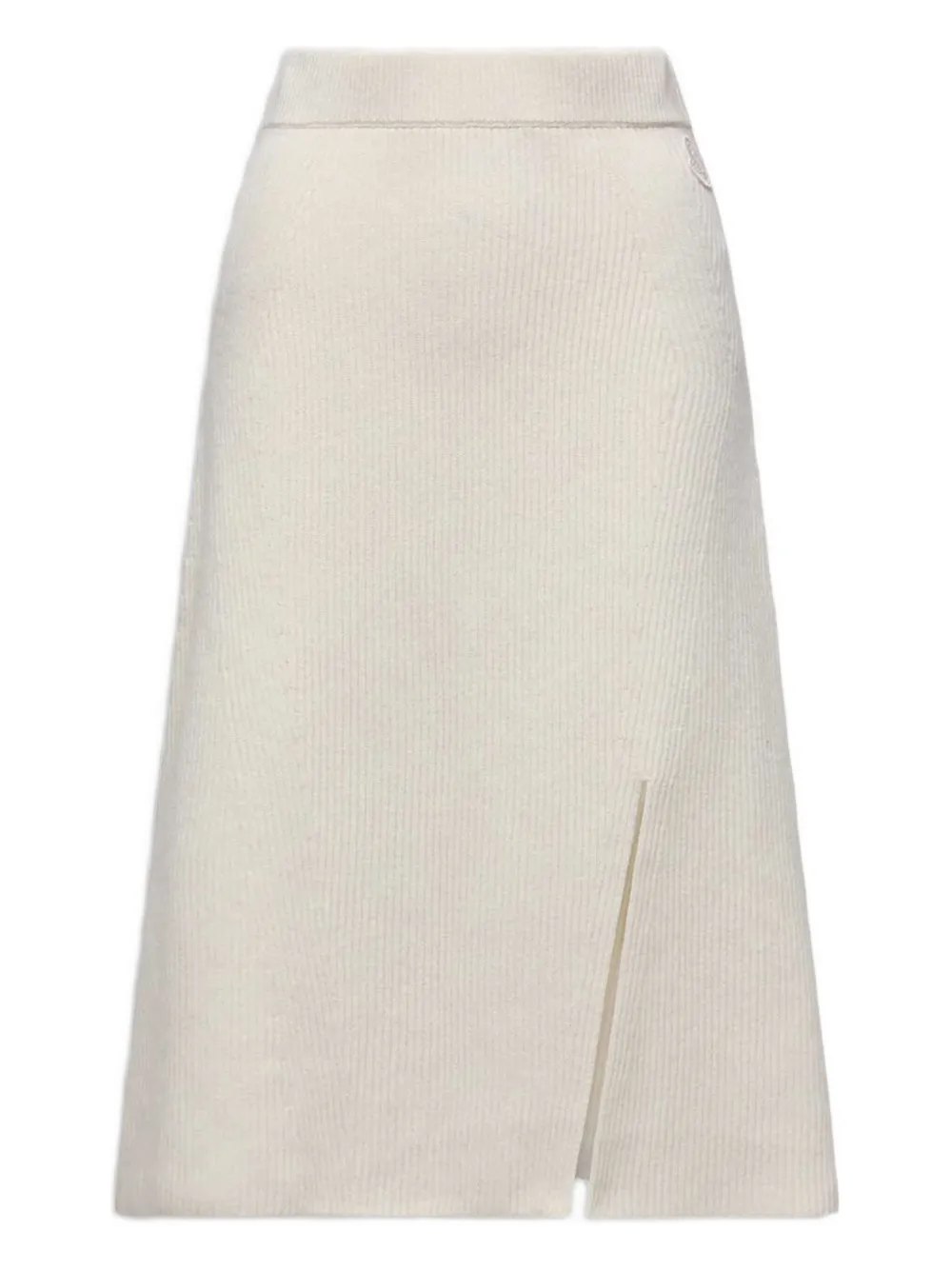 Moncler ribbed side-split midi skirt Wit