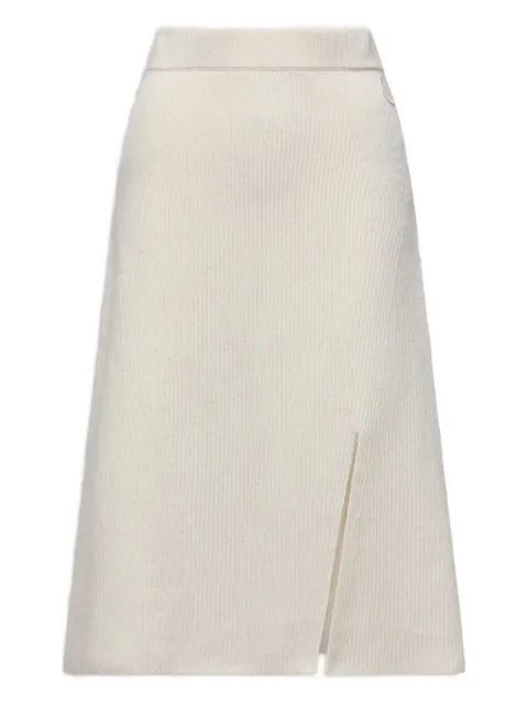 Moncler ribbed side-split midi skirt