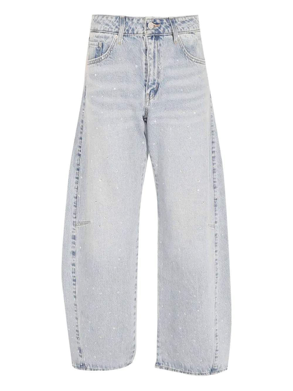 Levi's embellished barrel boyfriend jeans Blauw